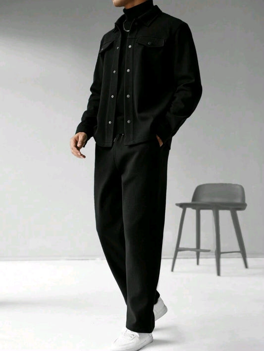 Men's Solid Color Casual Jacket For Autumn/Winter