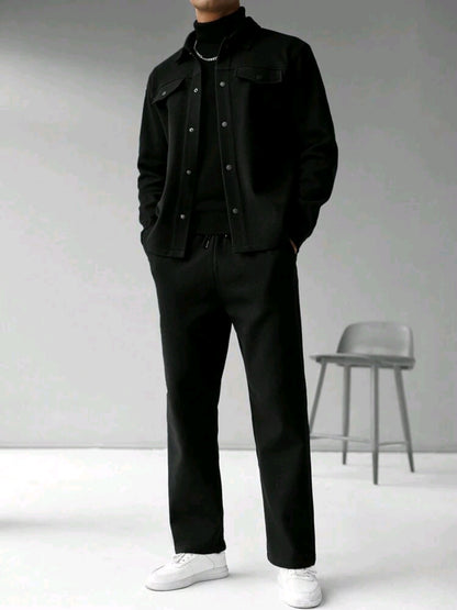Men's Solid Color Casual Jacket For Autumn/Winter