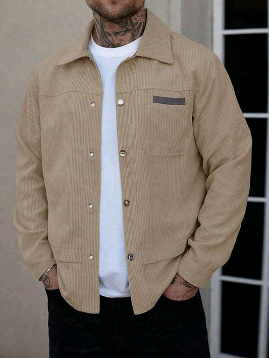 Men's Solid Color Casual Jacket For Autumn/Winter