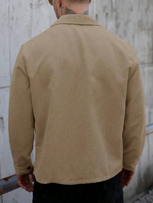 Men's Solid Color Casual Jacket For Autumn/Winter