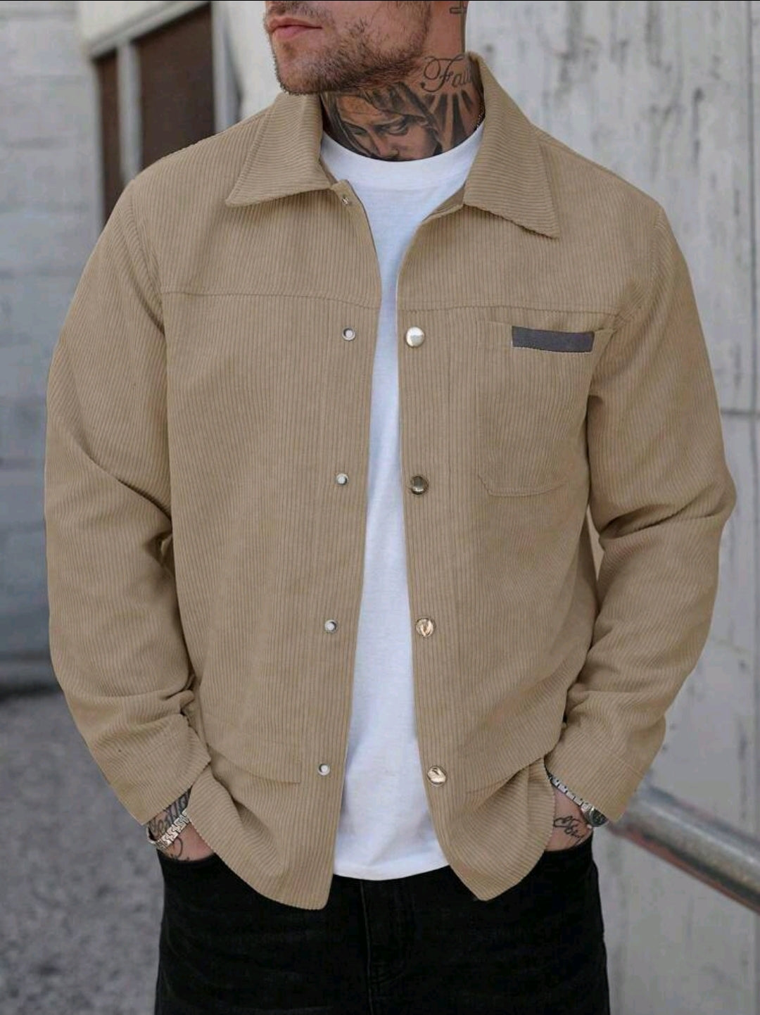 Men's Solid Color Casual Jacket For Autumn/Winter