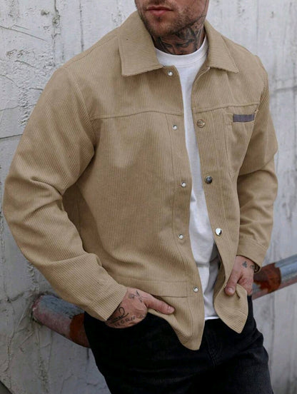 Men's Solid Color Casual Jacket For Autumn/Winter
