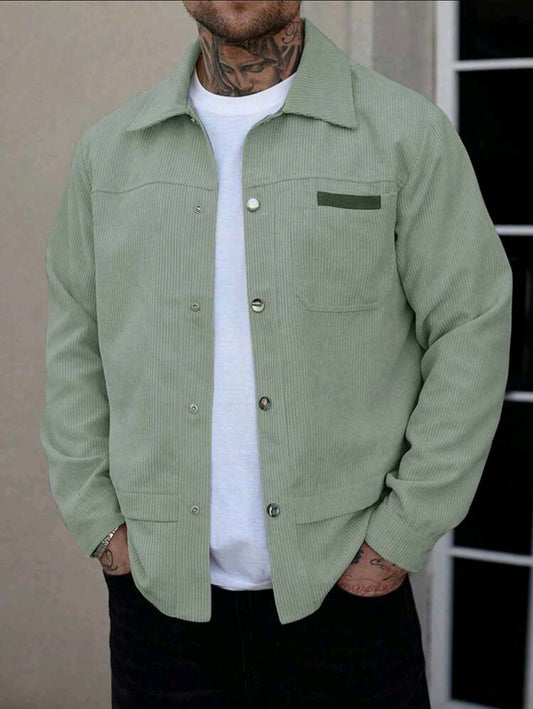 Men's Solid Color Casual Jacket For Autumn/Winter