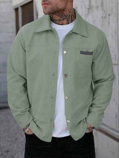 Men's Solid Color Casual Jacket For Autumn/Winter