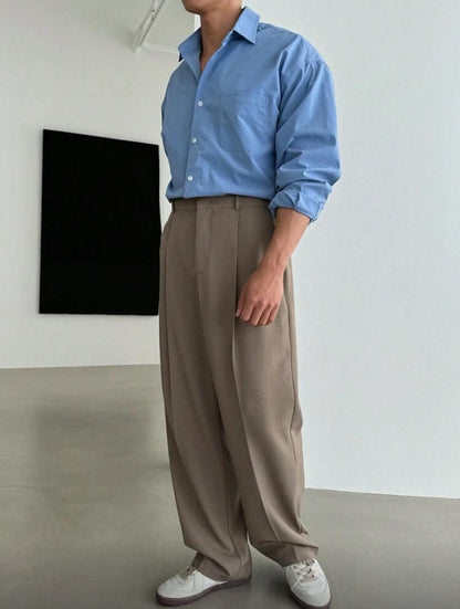 X Scheana DAZY Men's Solid Color Casual Suit Pants, Autumn