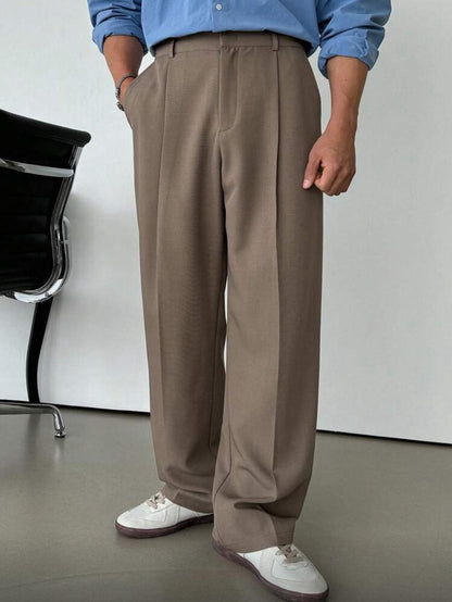 X Scheana DAZY Men's Solid Color Casual Suit Pants, Autumn