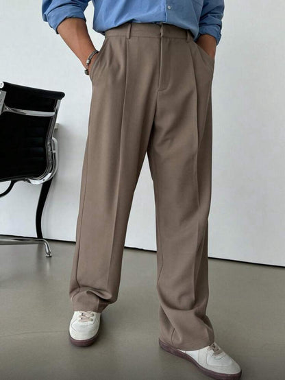 X Scheana DAZY Men's Solid Color Casual Suit Pants, Autumn