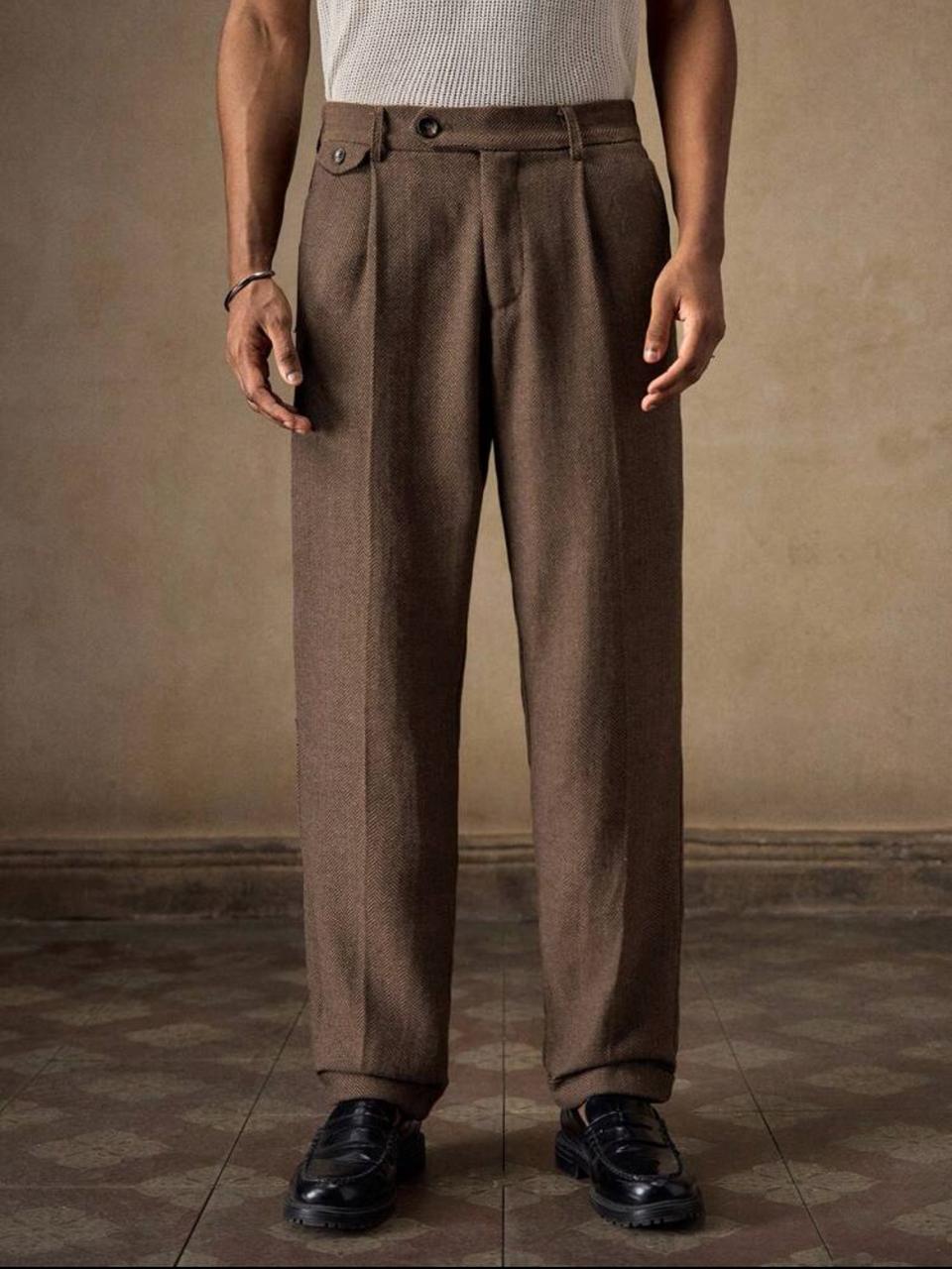Business Casual Men's Woven Casual Daily Loose Straight Leg Pants