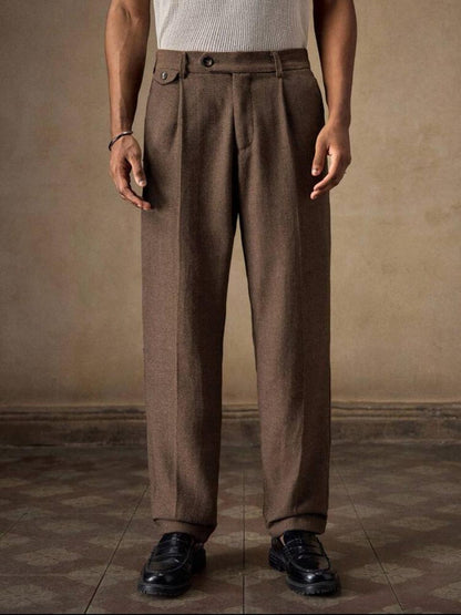 Business Casual Men's Woven Casual Daily Loose Straight Leg Pants
