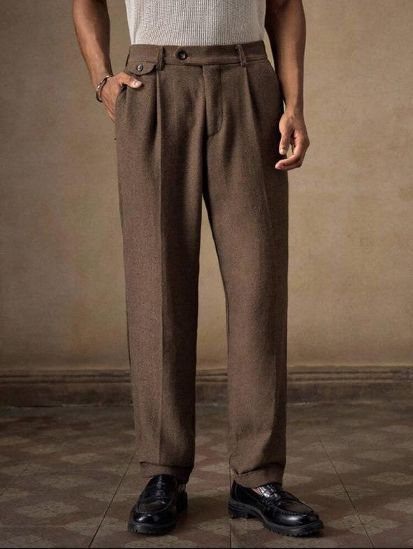 Business Casual Men's Woven Casual Daily Loose Straight Leg Pants