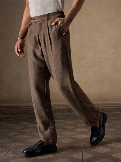 Business Casual Men's Woven Casual Daily Loose Straight Leg Pants