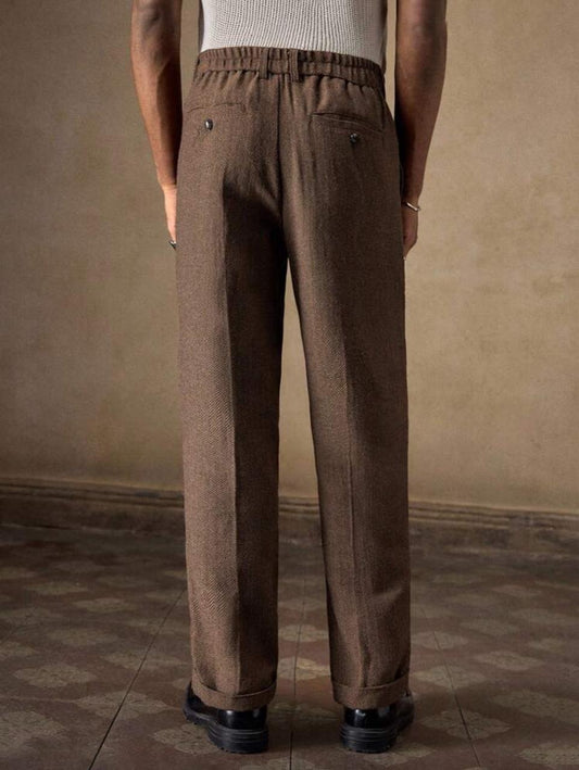 Business Casual Men's Woven Casual Daily Loose Straight Leg Pants