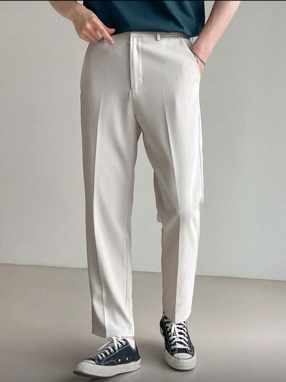 Men's Plain Color Simple Daily Suit Pants For All Seasons