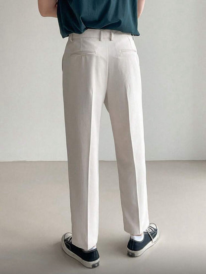 Men's Plain Color Simple Daily Suit Pants For All Seasons