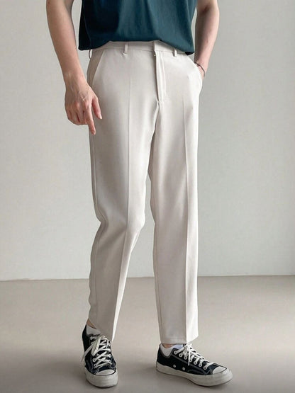 Men's Plain Color Simple Daily Suit Pants For All Seasons