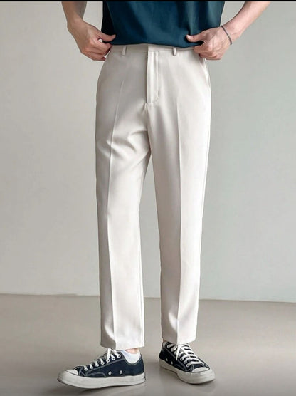 Men's Plain Color Simple Daily Suit Pants For All Seasons
