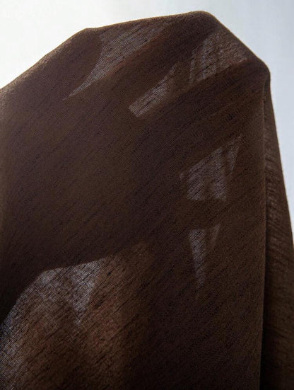 Homme Men Solid Color Textured Fabric Front Button Casual Linen Long Sleeve Shirt