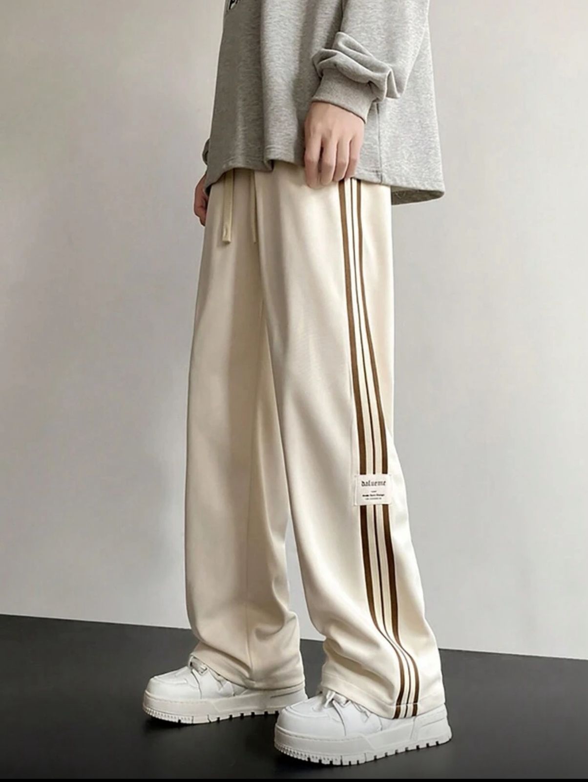 Men's Fashionable Casual Versatile Straight Leg Sports Pants, For Fall