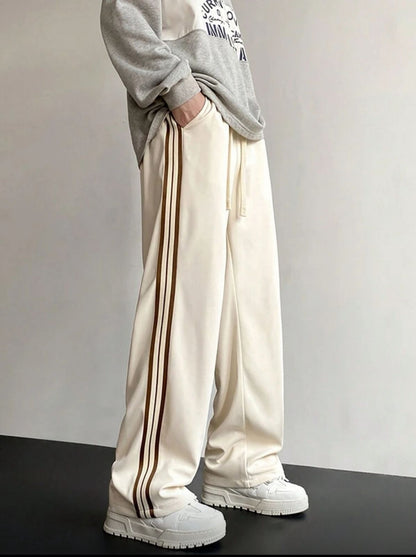 Men's Fashionable Casual Versatile Straight Leg Sports Pants, For Fall