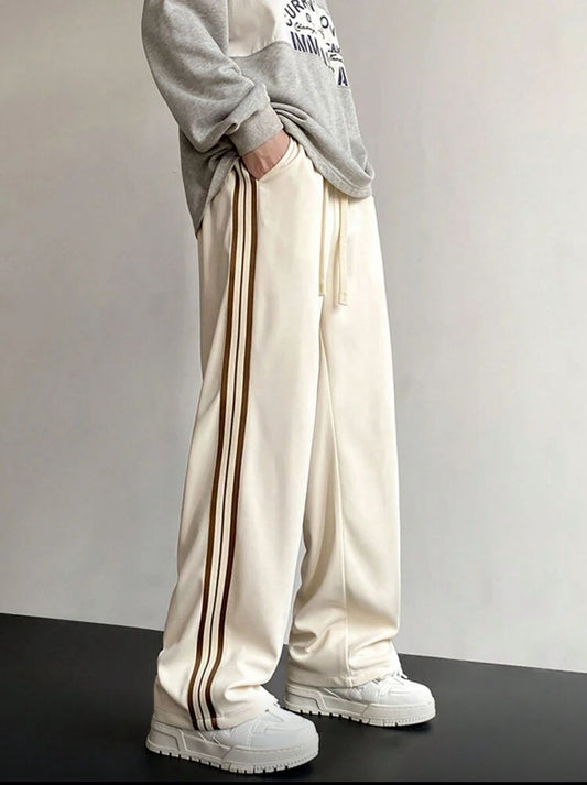 Men's Fashionable Casual Versatile Straight Leg Sports Pants, For Fall