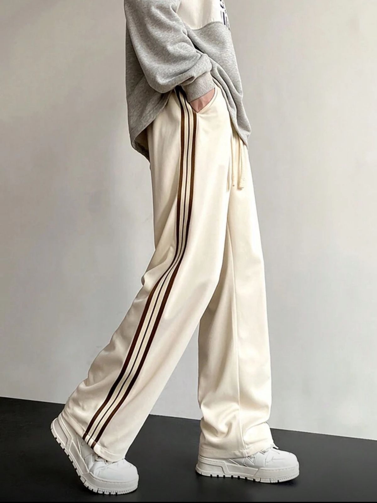 Men's Fashionable Casual Versatile Straight Leg Sports Pants, For Fall