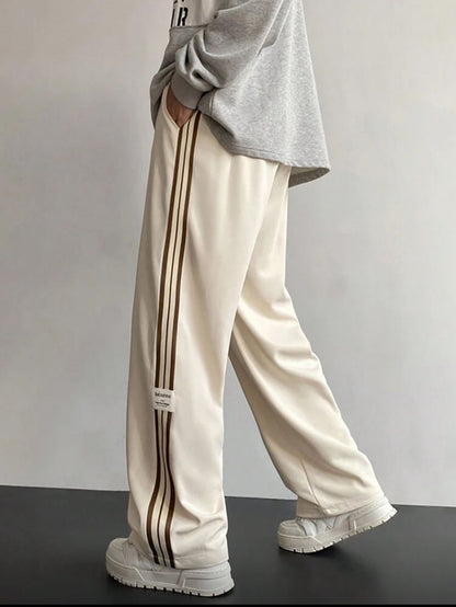 Men's Fashionable Casual Versatile Straight Leg Sports Pants, For Fall